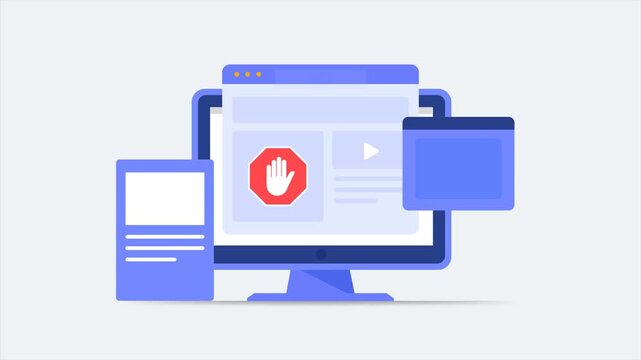 Concept of blocking pop-up ads and online advertising for a safer browsing experience