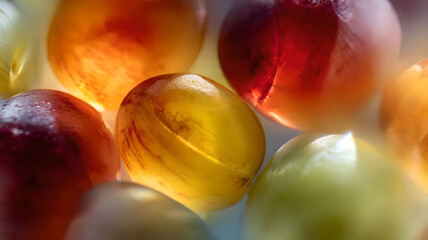 Colorful translucent fruit jellies