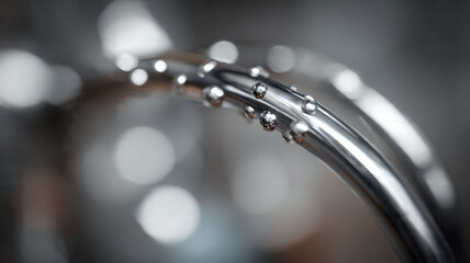 Chrome bar with water droplets