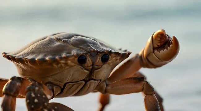 Beach Crab in Natural Coastal Environment .commercial stock footage