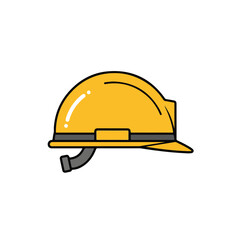Fototapeta premium Illustration of a single construction helmet