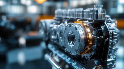 Obraz premium Automobile car gearbox with toothed wheels.