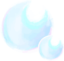 水彩タッチのふんわりしゃぼん玉イラスト