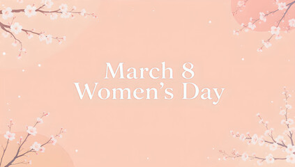 Women's Day Peach Floral Background