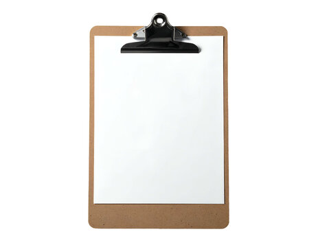 A blank sheet of paper on a wooden clipboard