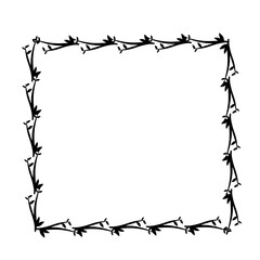 leaf branch frame ornament icon on white background