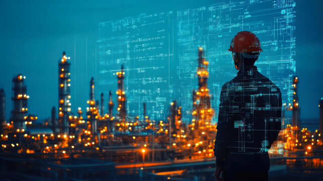 Double exposure of oil refinery and pipelines with a technology concept