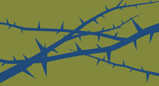 Thorny Branches with Sharp Prickly Thorns.
