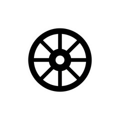 Fototapeta premium The Symbol of Progress: A bold, minimalist icon of a wheel, embodying concepts of movement, progress, and circularity.