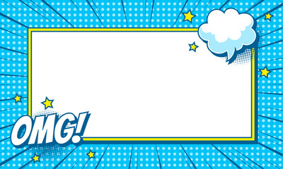 Blank comic book frame background template 
