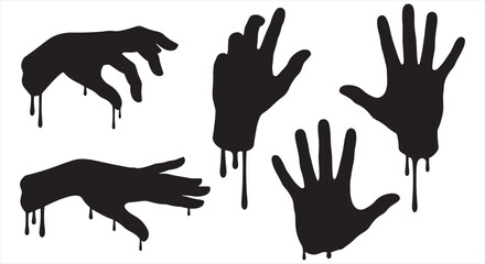 Obraz premium Bloody Hand and Lip Print Concept – Red Stained Graphic Symbol of Crime, Passion, and Emotional Impact