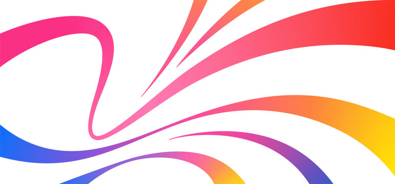 Abstract Wave Background with Flowing Colorful Ribbons. Dynamic Gradient Lines Creating Modern Fluid Motion Design with Vibrant Rainbow Curves and Geometric Shapes. 