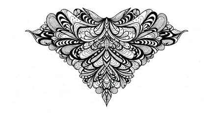 Intricate black and white mandala design