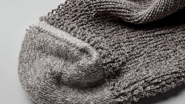 Closeup medium shot showcasing plush terry loops and dense hightenacity yarn at heel and toe areas for maximum comfort and durability.