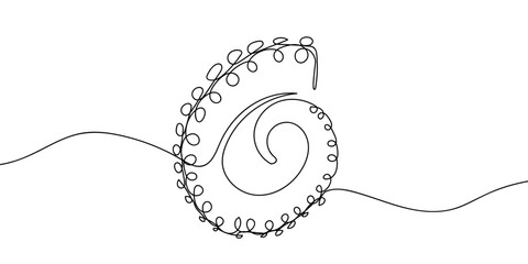 Continuous line drawing of octopus tentacles. single line vector illustration Editable stroke. © Proongnee