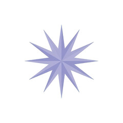 Obraz premium Periwinkle star icon or symbol isolated on transparent background