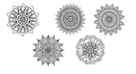 Four intricate mandala designs