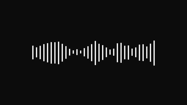 White sound wave on black background audio waveform white lines audio visualizer.