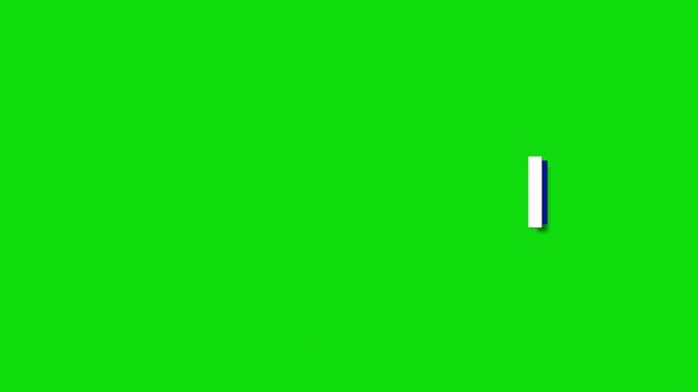 Minimal lower third title bar on green screen. Blue rectangular banner isolated for overlay