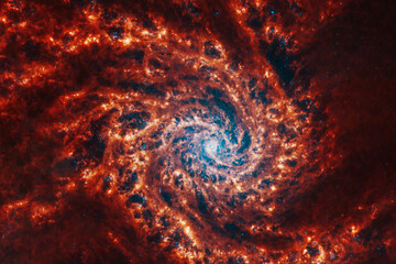 Red galaxy, starry background. Elements of this image furnished by NASA © Artsiom P