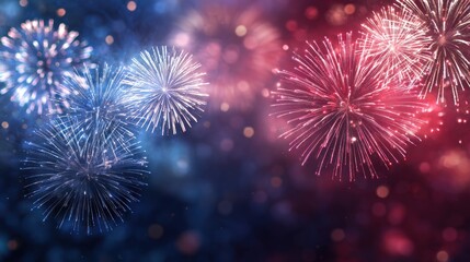 Colorful fireworks against a dark sky, celebrating a special occasion.