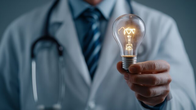 Doctor Holding Light Bulb.