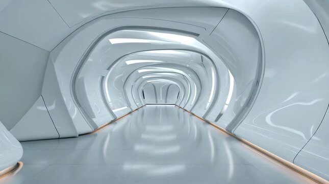 Futuristic White Sci fi Tunnel Stock Video for Medical and Modern Concepts