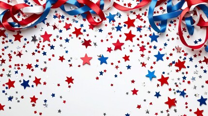 Vibrant ribbons and stars create a festive atmosphere for the 4th of July.