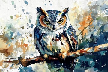 Charming depiction of an owl, showcasing artistic flair and detail.