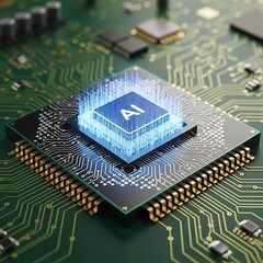 Advanced microchip illuminates with digital intelligence signals on a printed circuit board