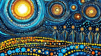 Vibrant backdrop featuring indigenous designs reflecting cultural heritage.