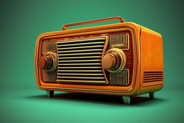 Vintage radio from the 80s and 90s with a retro design.
