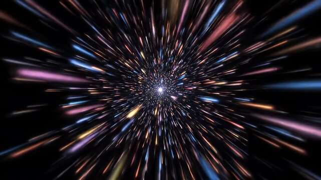 Colorful Light Trails in Space.