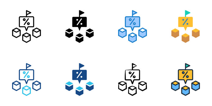 Taxable Goods icons set multiple style collection. Editable stroke 
