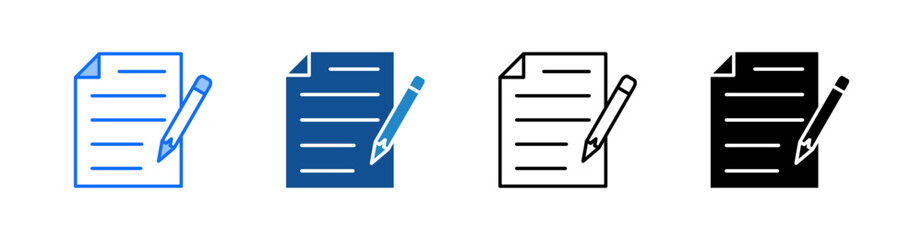 Note Multiple Style Icon Set 