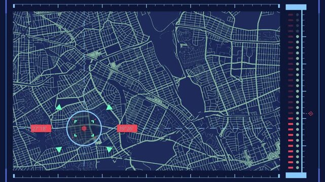 Tactical operation command center displaying strategic target locations on a digital city map interface.