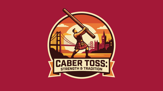 Caber Toss Strength & Tradition - Highland Games and Scottish Heritage