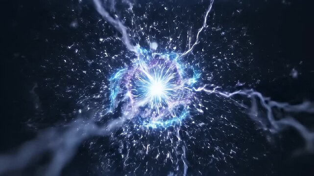 Electricity Sparks Energy Illuminating Space.