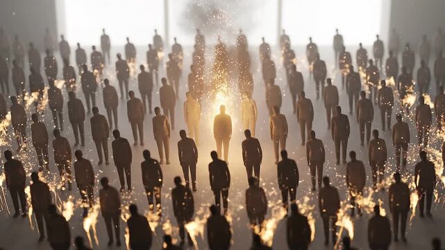 Ethereal Silhouettes Golden Aura Flow