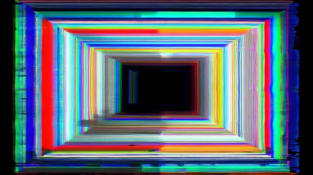 Retro Crt Tunnel with Scanlines and Vhs Distortion Stock Video