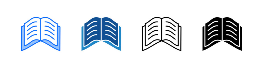 Book Multiple Style Icon Set 