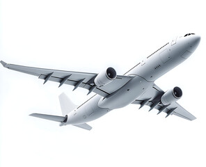 Obraz premium A sleek airplane soaring through the sky, demonstrating modern aviation and technology in motion.