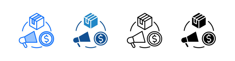 Marketing Mix Multiple Style Icon Set 