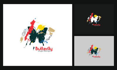 butterfly 3d concept design logo