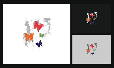 butterfly concept design colorful logo template