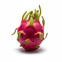 Fresh Dragon Fruit Isolated on White Background