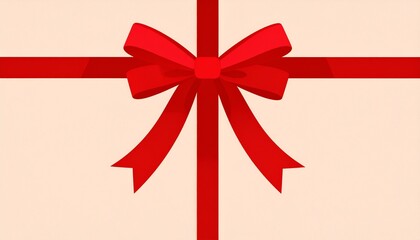 赤いリボンのイラスト