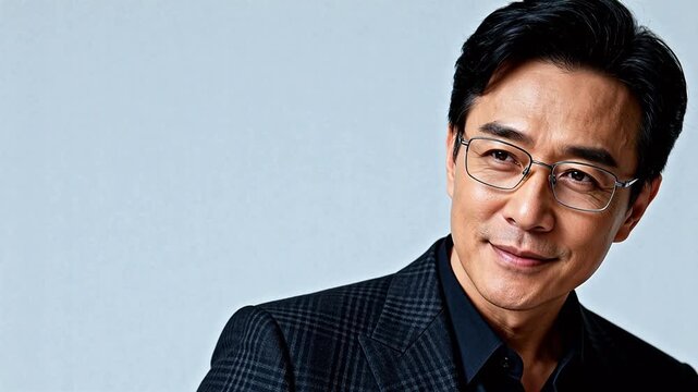 Man in suit and glasses posing