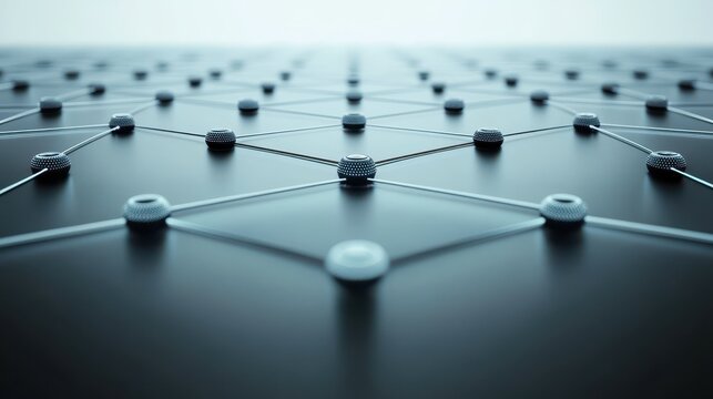 Close up of black and white network photo detailed view of monochrome network infrastructure