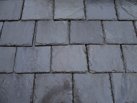 Slate Roof Tile Texture Background Grey Stone Pattern